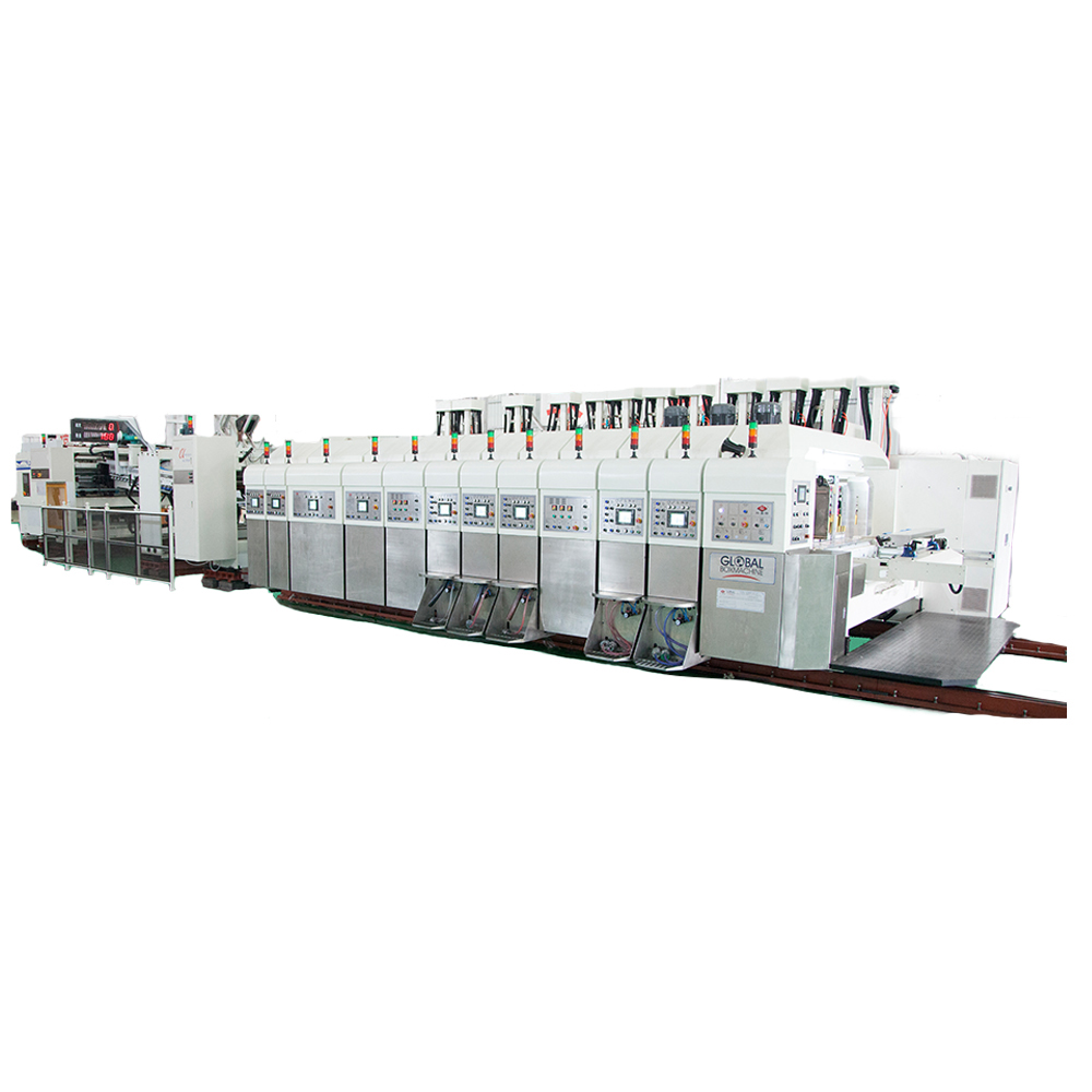 Shinko Super Alpha Flexo Printing Slotting Die Cutting Inline Folding Gluing and Countering Ejectoring Machine