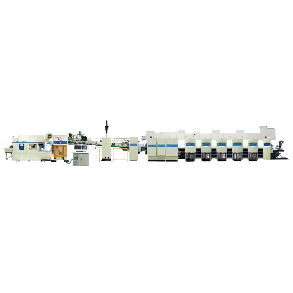 Shinko Super Alpha Flexo Printing Slotting Die Cutting Inline Folding Gluing and Countering Ejectoring Machine