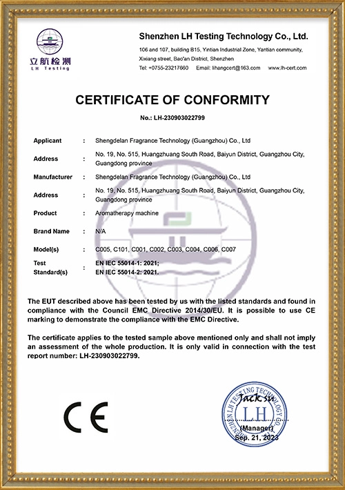 CE-Certificate - Saintdeland Fragrance