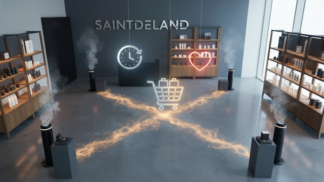 Infographic showing the impact of scent marketing on customer dwell time and sales