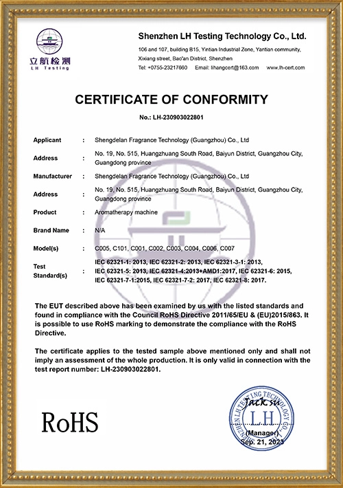 RoHS-Certificate - Saintdeland Fragrance