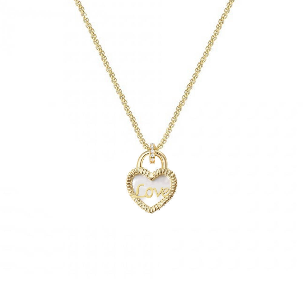 Valentine's Day Heart Mother of Pearl Necklace – Love and Elegance 1 - Zhefan Jewelry