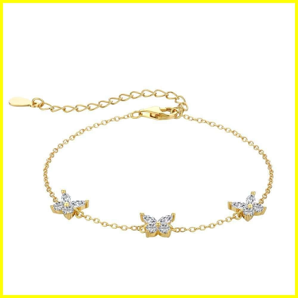 925 Silver Butterfly Bracelet with Cubic Zirconia 1 - Zhefan Jewelry