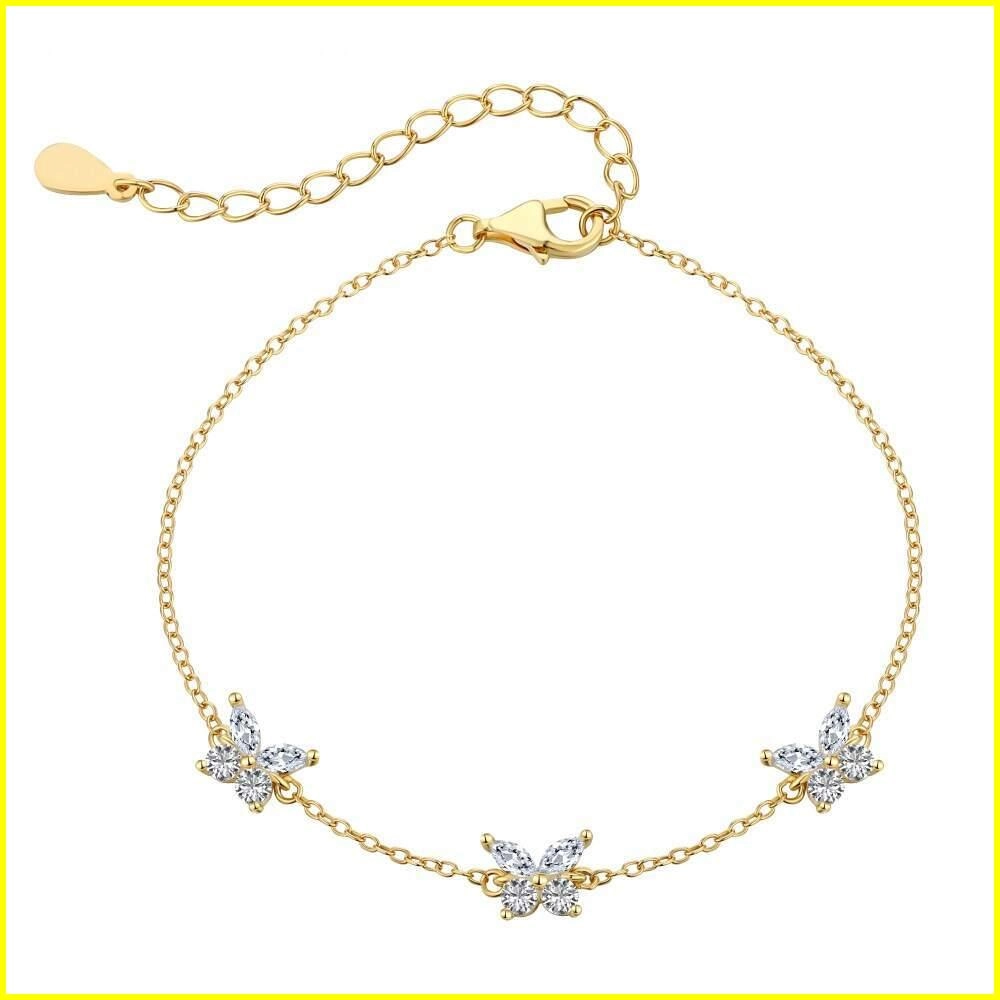 925 Silver Butterfly Bracelet with Cubic Zirconia 4 - Zhefan Jewelry