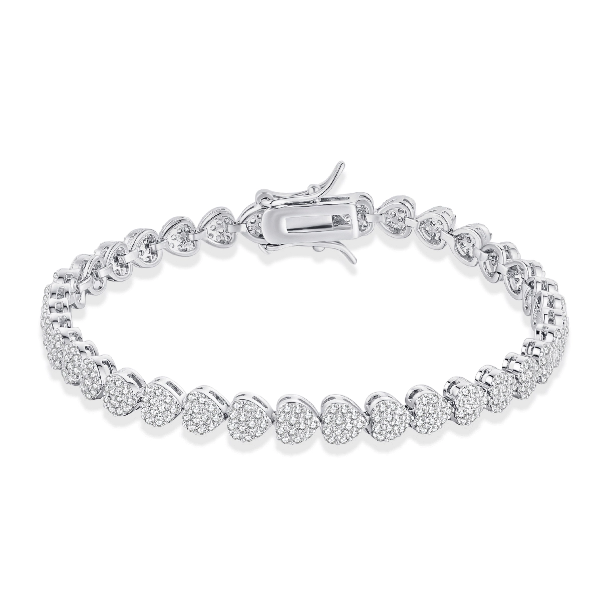 925-silver-heart-tennis-bracelet - Zhefan Jewelry