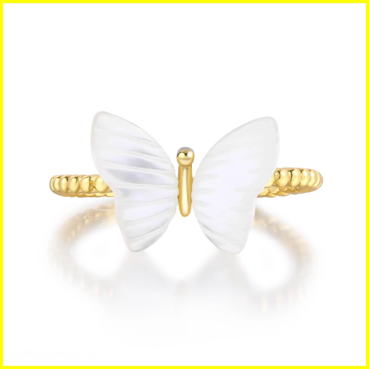 Adjustable Butterfly Ring Gold Plated for Women 1 - Zhefan Jewelry