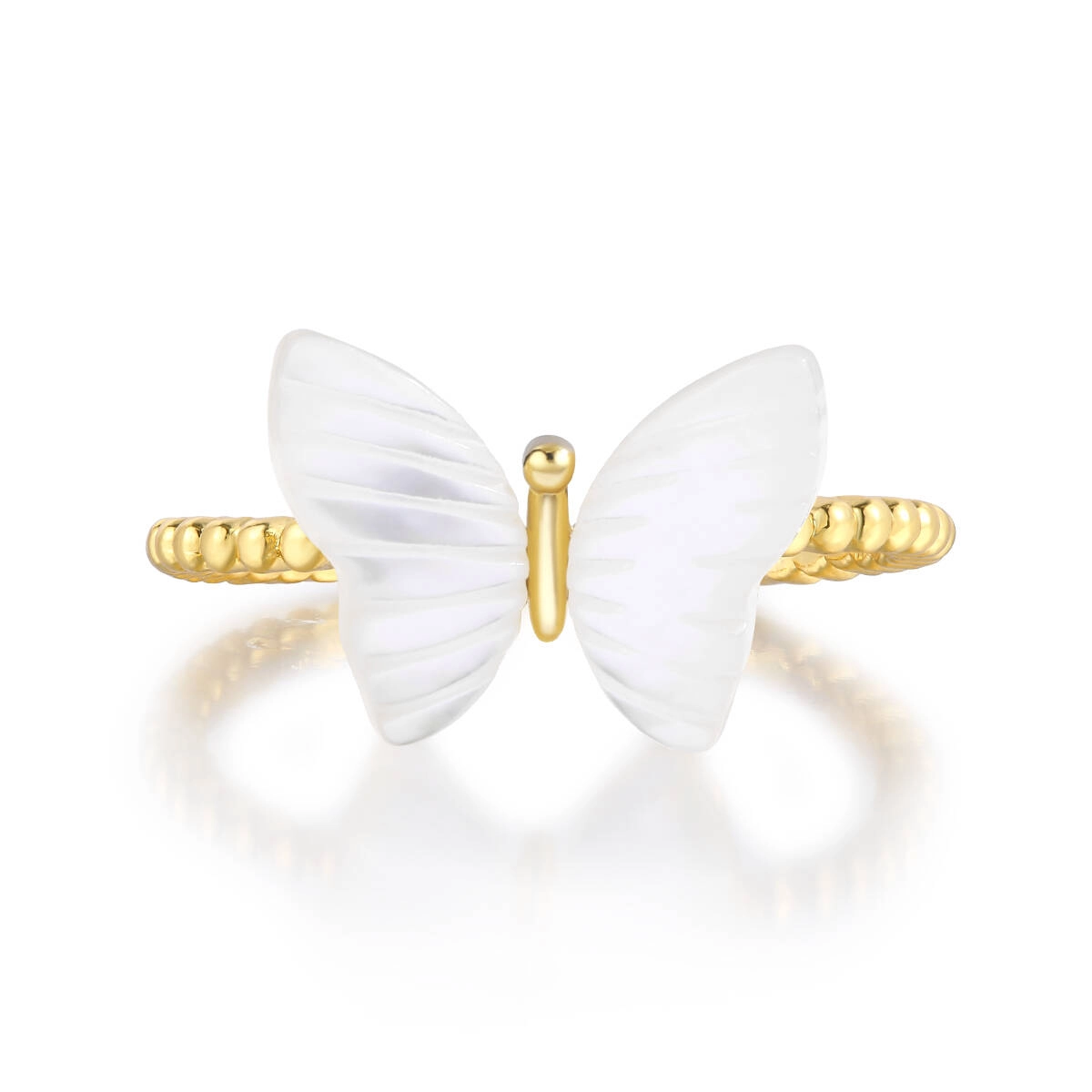 Adjustable Butterfly Ring Gold Plated for Women 1 - Zhefan Jewelry