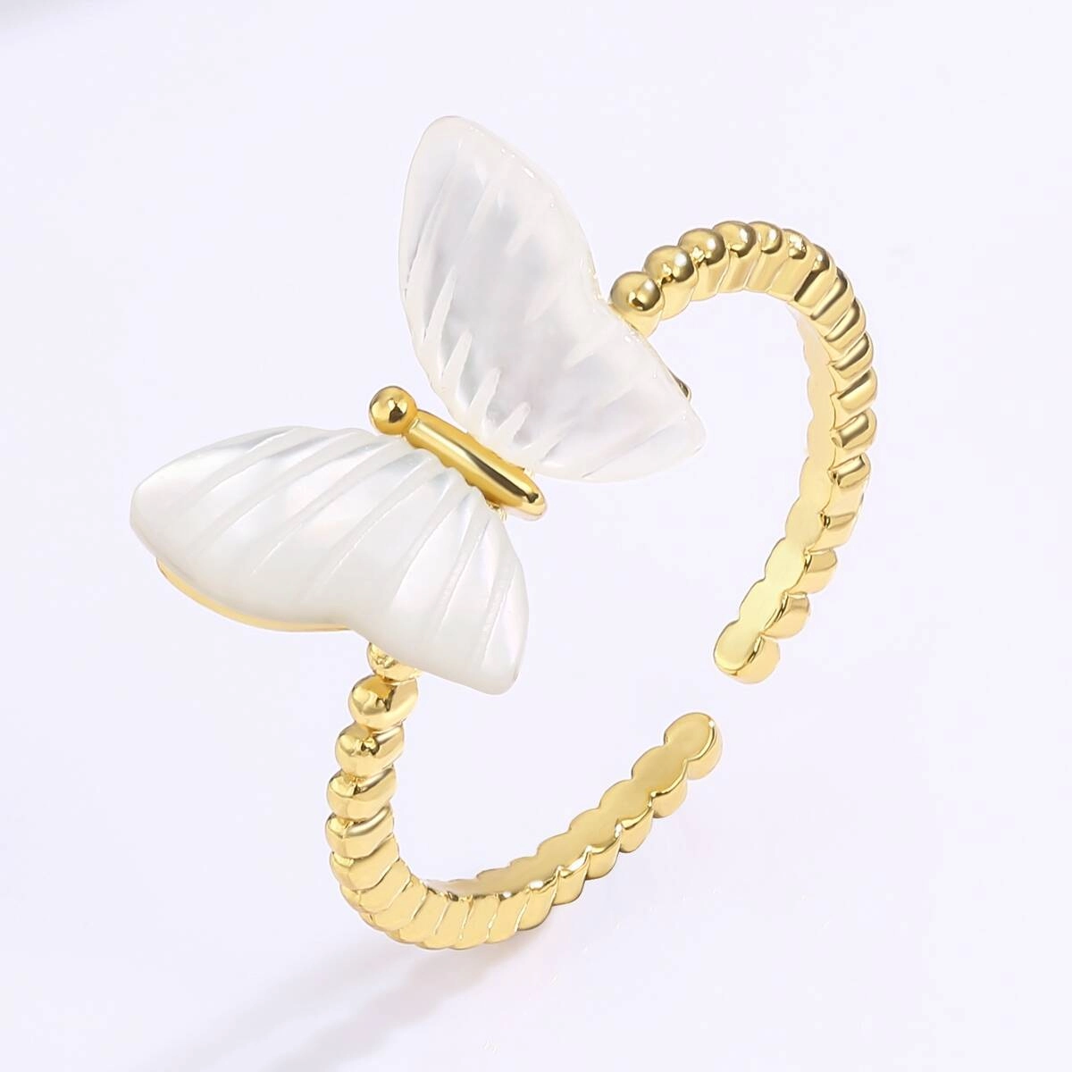 Adjustable Butterfly Ring Gold Plated for Women 2 - Zhefan Jewelry