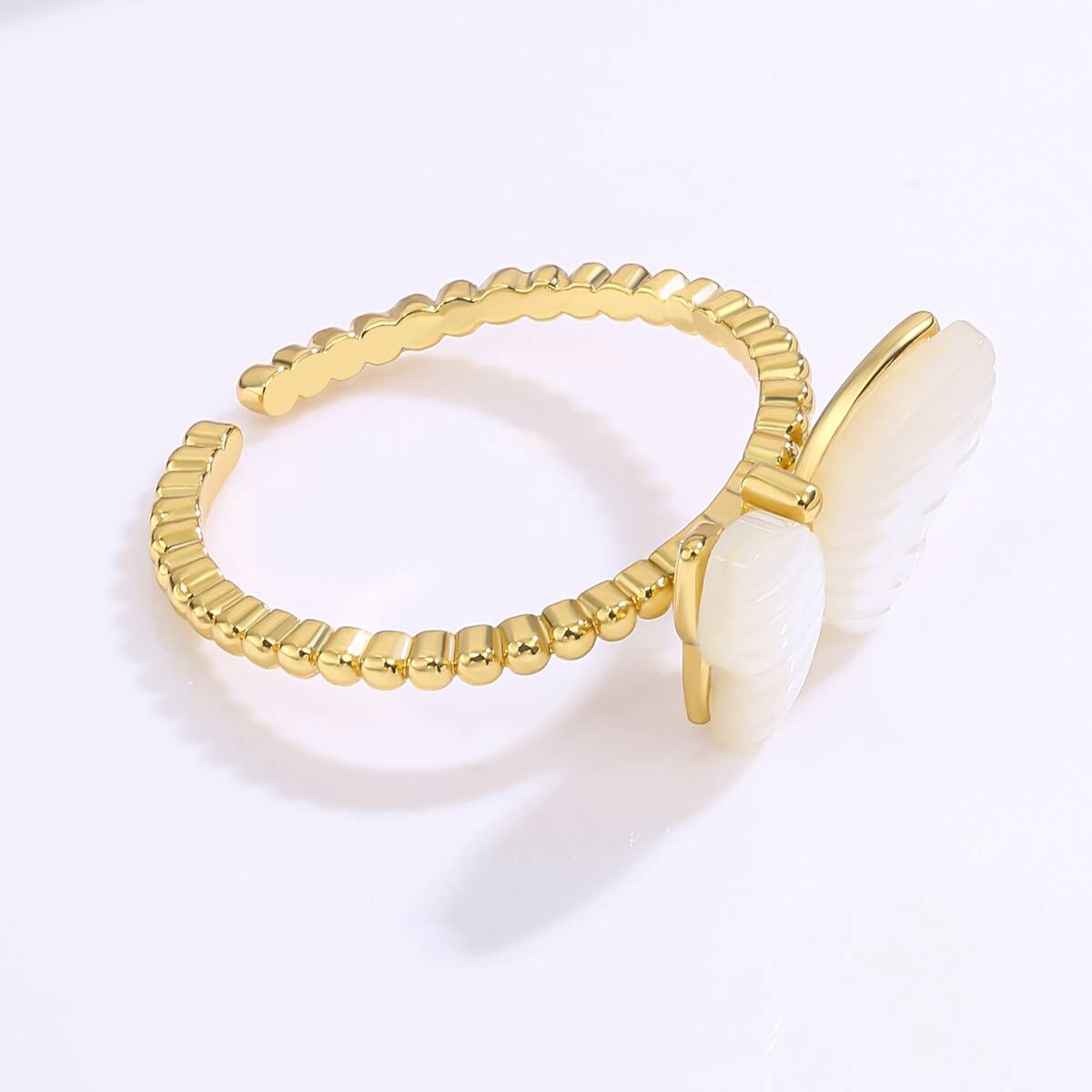 Adjustable Butterfly Ring Gold Plated for Women 4