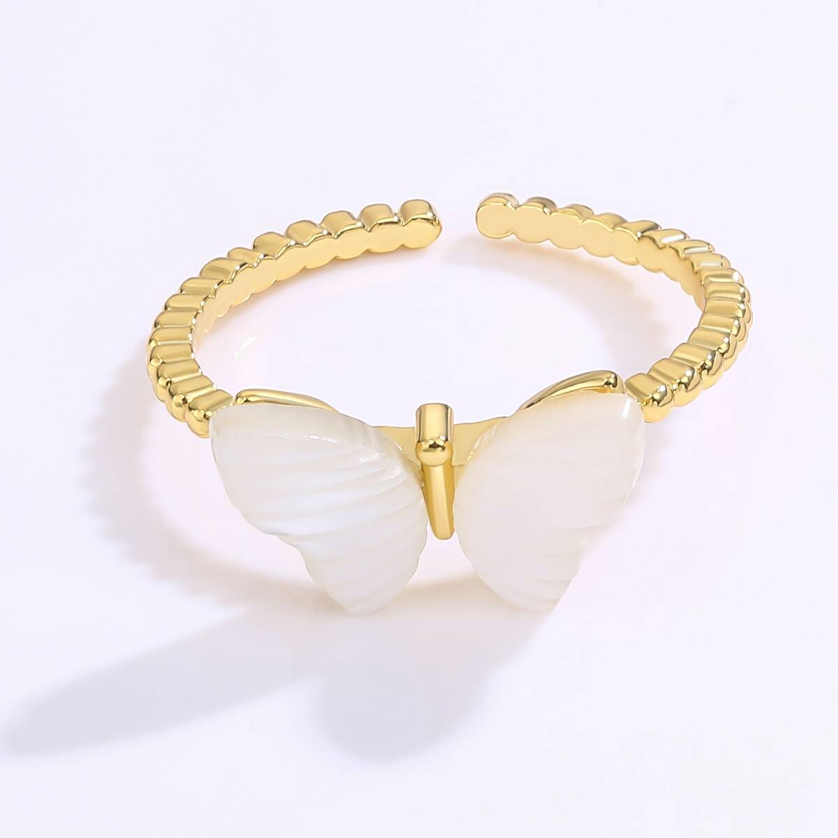Adjustable Butterfly Ring Gold Plated for Women 5