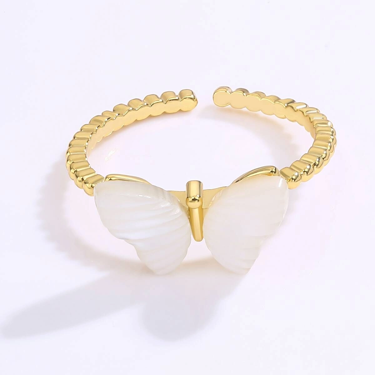 Adjustable Butterfly Ring Gold Plated for Women 5 - Zhefan Jewelry