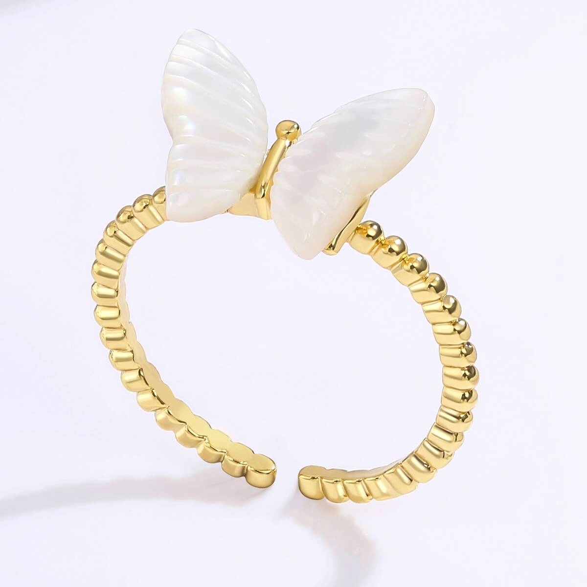 Adjustable Butterfly Ring Gold Plated for Women 6 - Zhefan Jewelry
