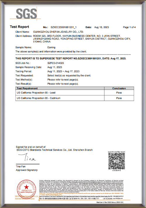 Brass jewelry is lead-free, nickel-free, and cadmium-free.