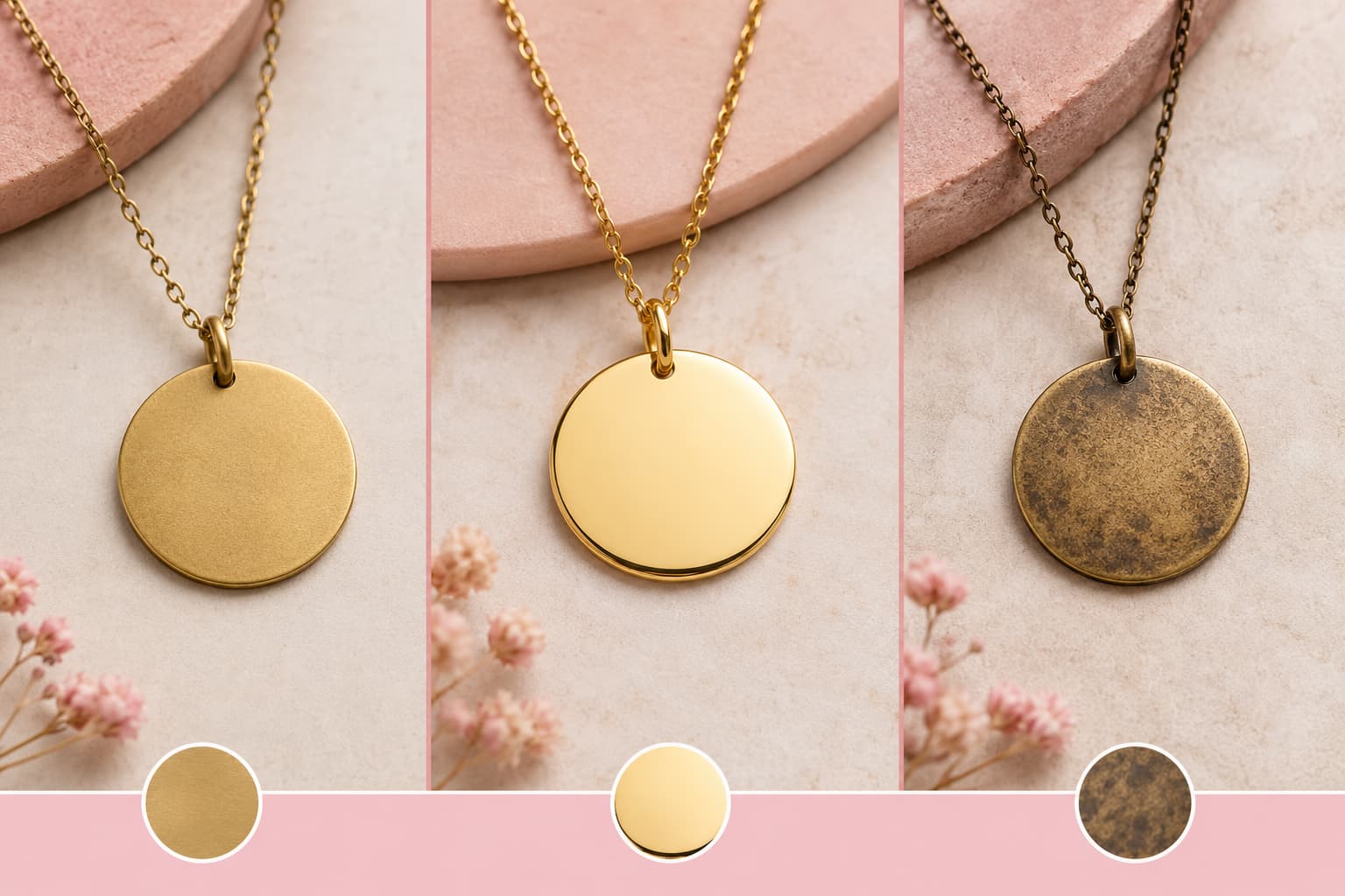 Brass necklace tarnish comparison