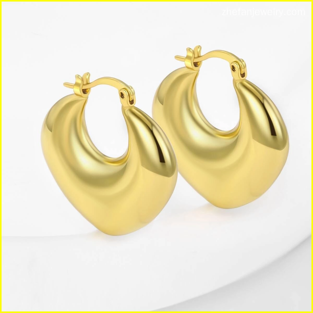 Chunky Hoop Earrings Hypoallergenic Huggie Jewelry 2 - Zhefan Jewelry