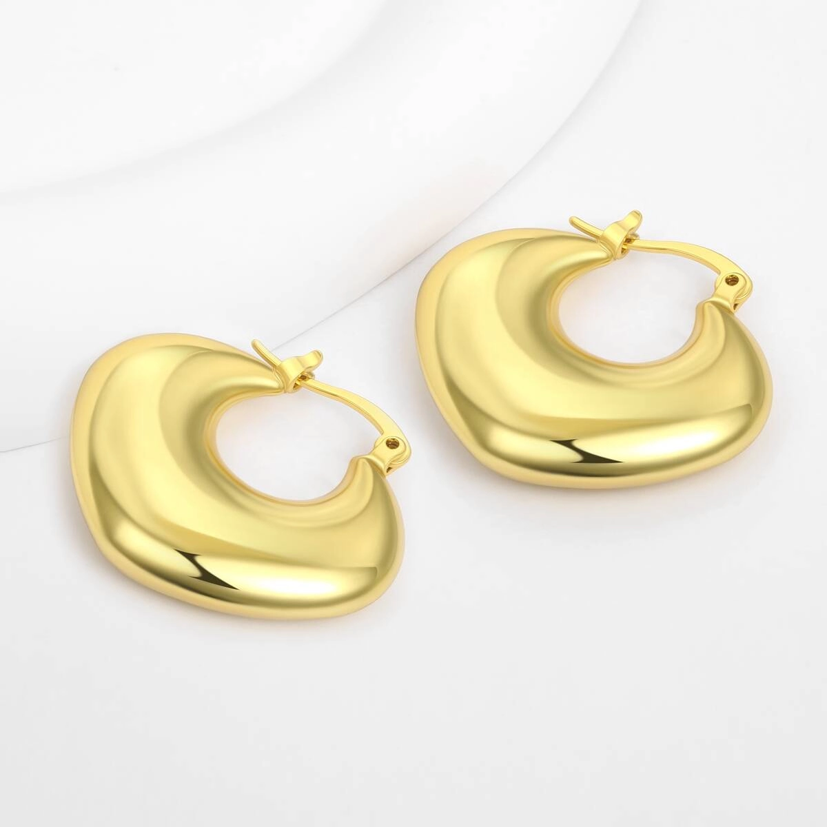 Chunky Hoop Earrings Hypoallergenic Huggie Jewelry 4 - Zhefan Jewelry