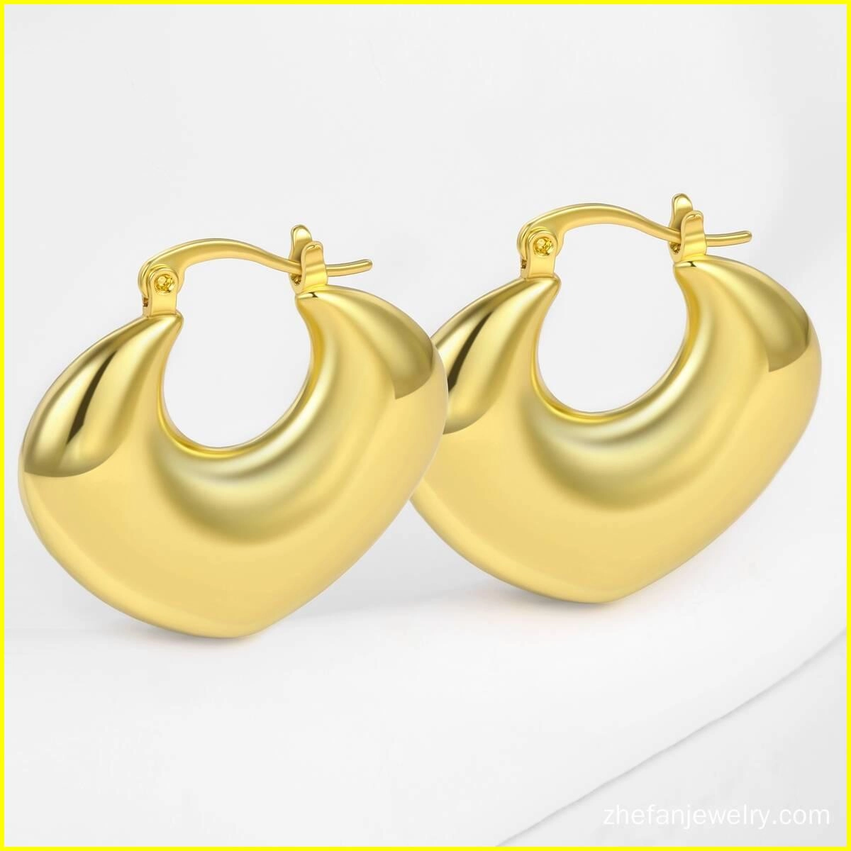 Chunky Hoop Earrings Hypoallergenic Huggie Jewelry 6 - Zhefan Jewelry