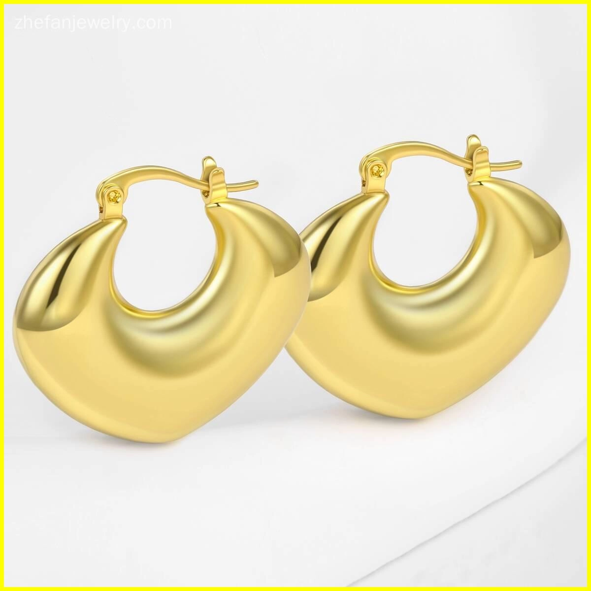 Chunky Hoop Earrings Hypoallergenic Huggie Jewelry 6 - Zhefan Jewelry