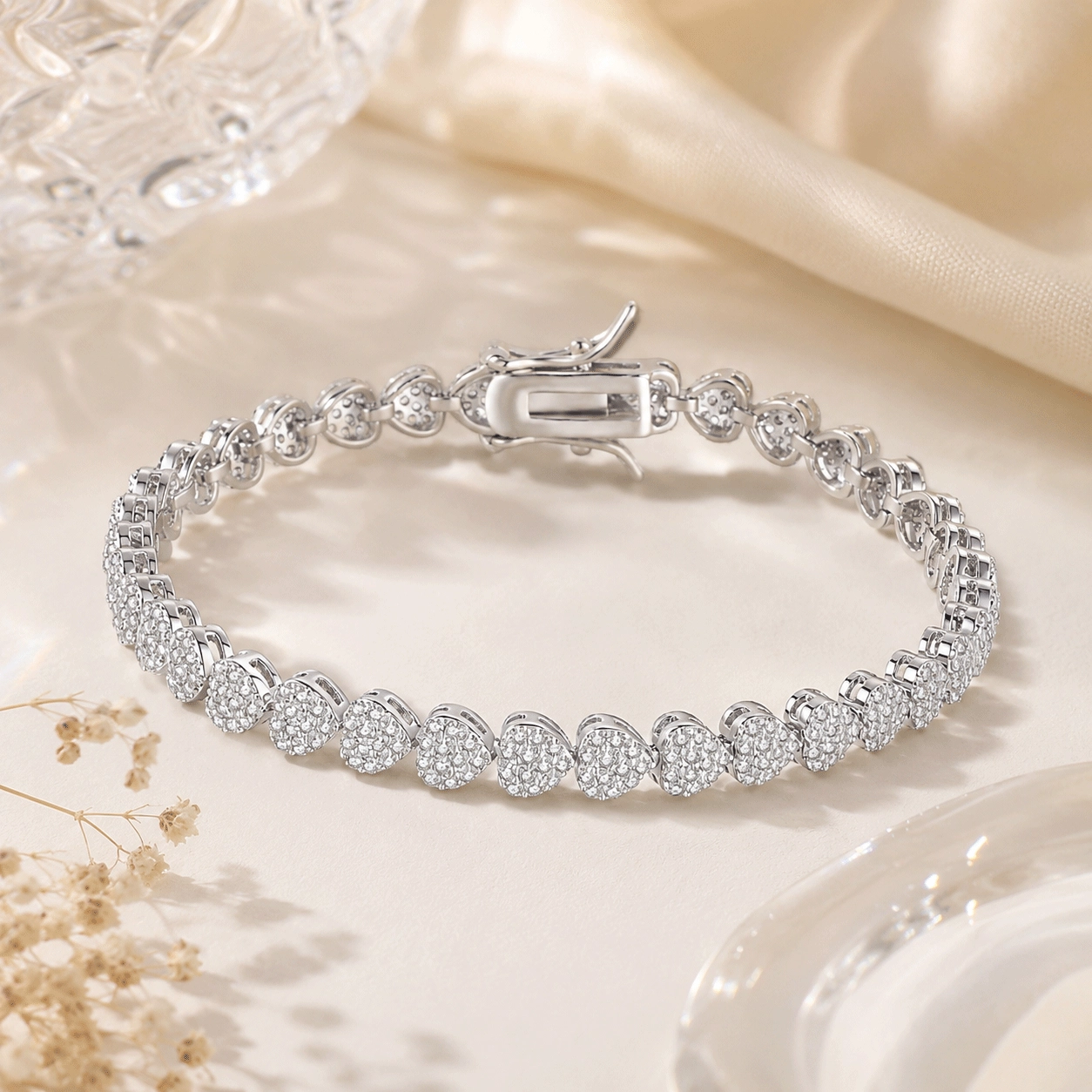 cubic-zirconia-heart-bracelet - Zhefan Jewelry