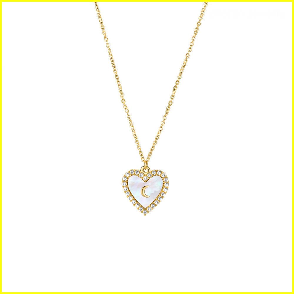 Collana personalizzata in madreperla placcata oro 18 carati con zirconi 1 - Gioielli Zhefan