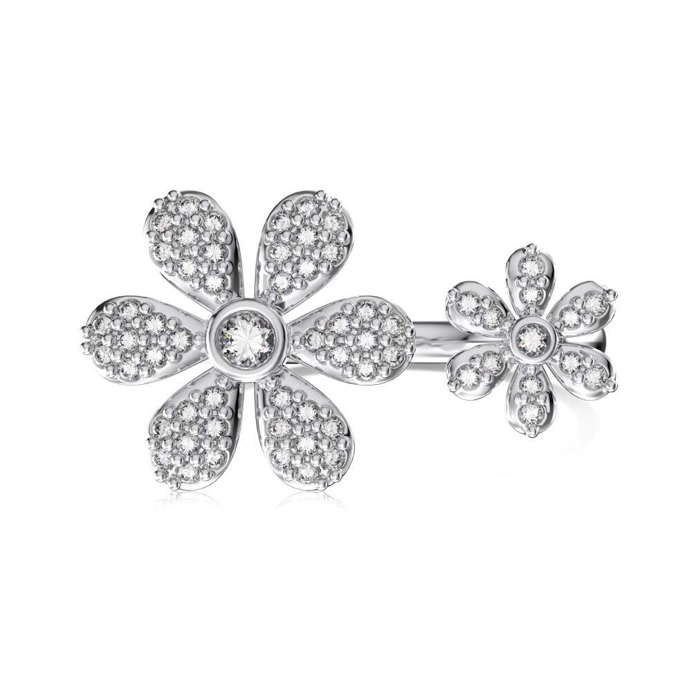 Daisy Flower Adjustable Ring - Elegant Floral Design in 925 Silver 4 - Zhefan Jewelry
