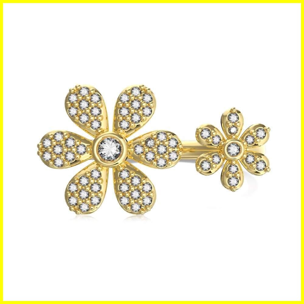 Daisy Flower Adjustable Ring - Elegant Floral Design in 925 Silver 6 - Zhefan Jewelry