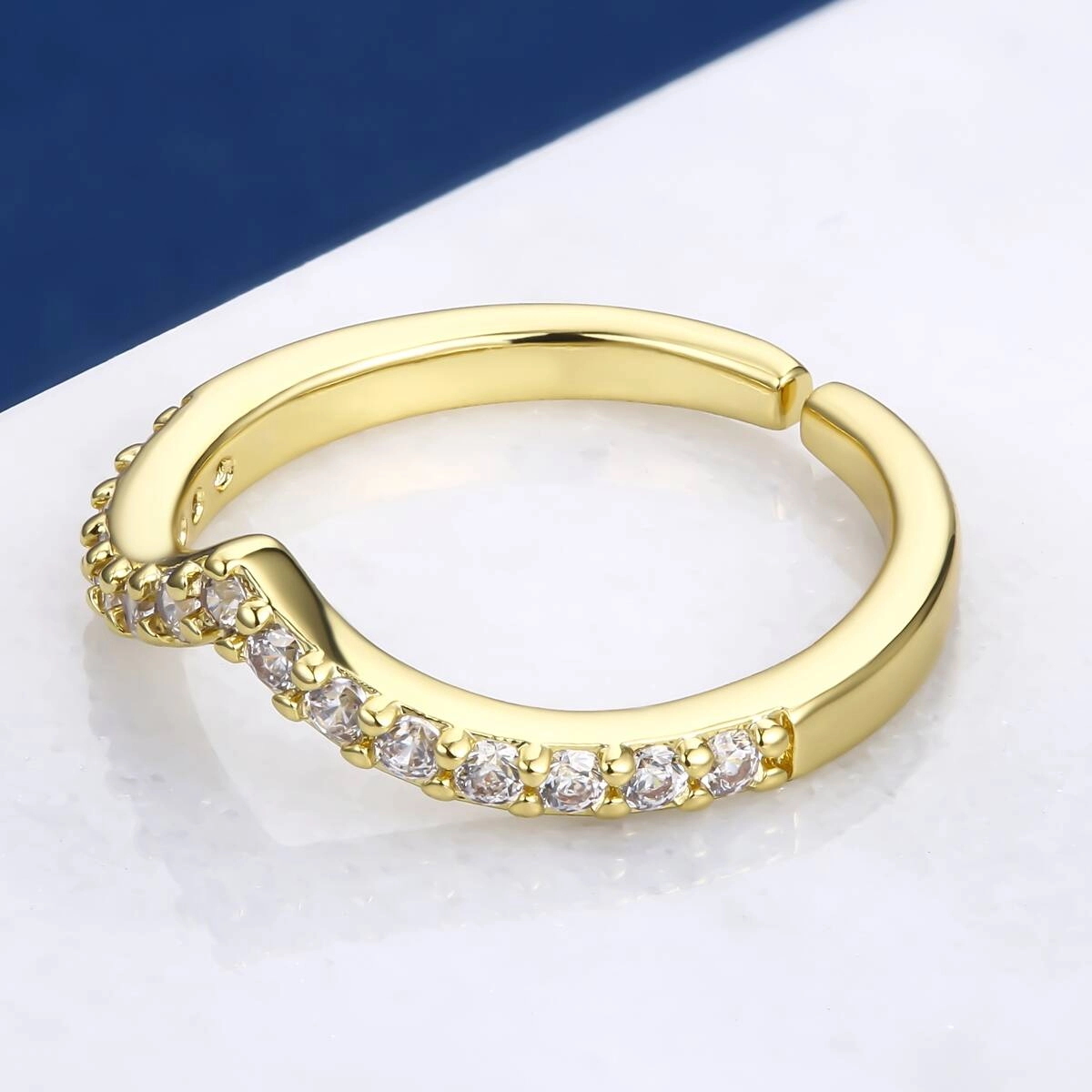 Danity Channel Setting Geometric Stackable Rings 2 - Zhefan Jewelry