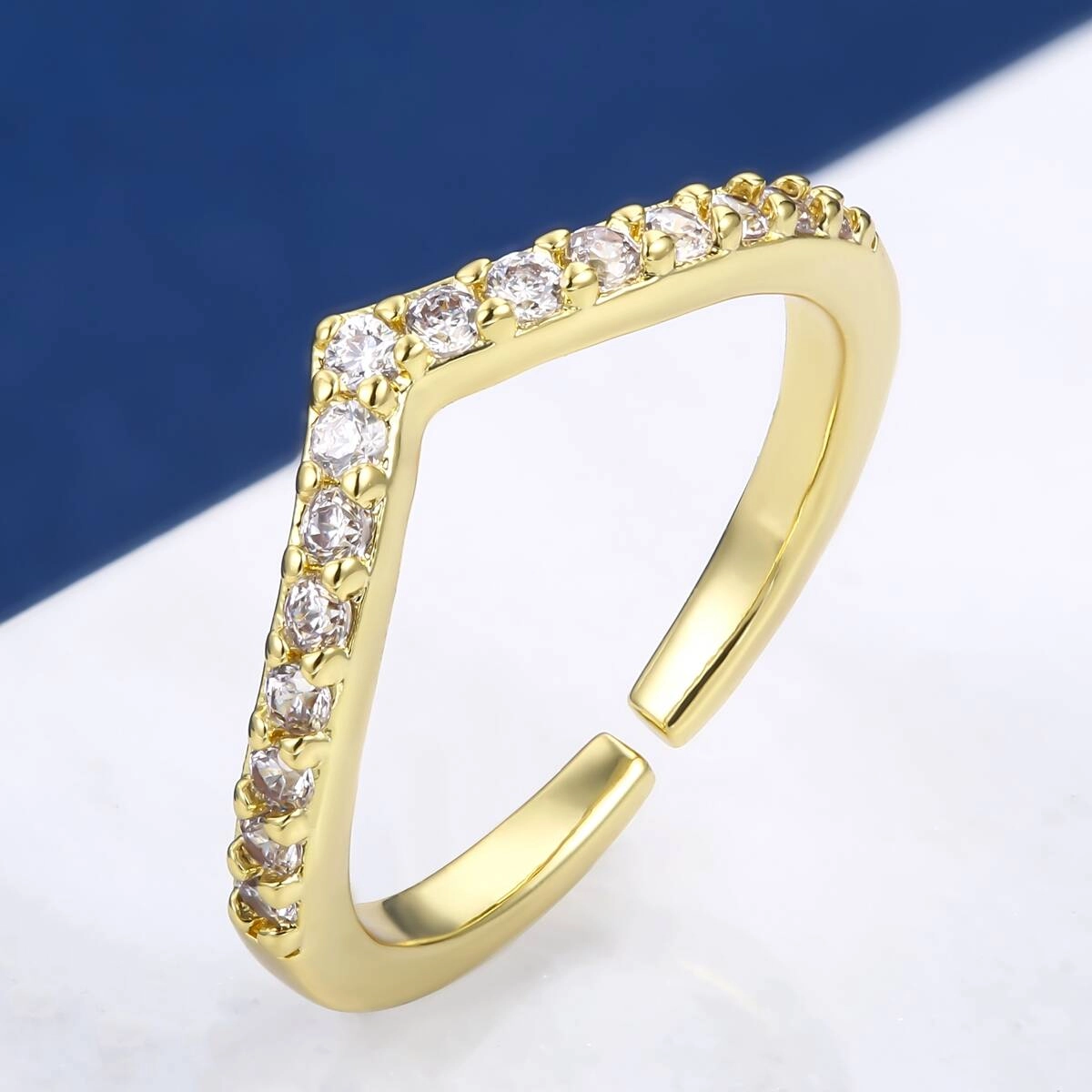 Danity Channel Setting Geometric Stackable Rings 3 - Zhefan Jewelry