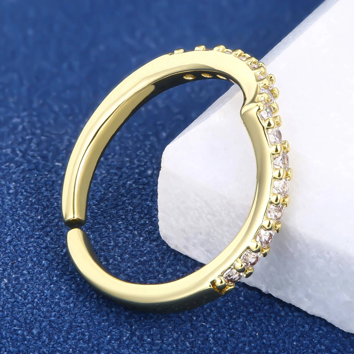 Danity Channel Setting Geometric Stackable Rings 4 - Zhefan Jewelry