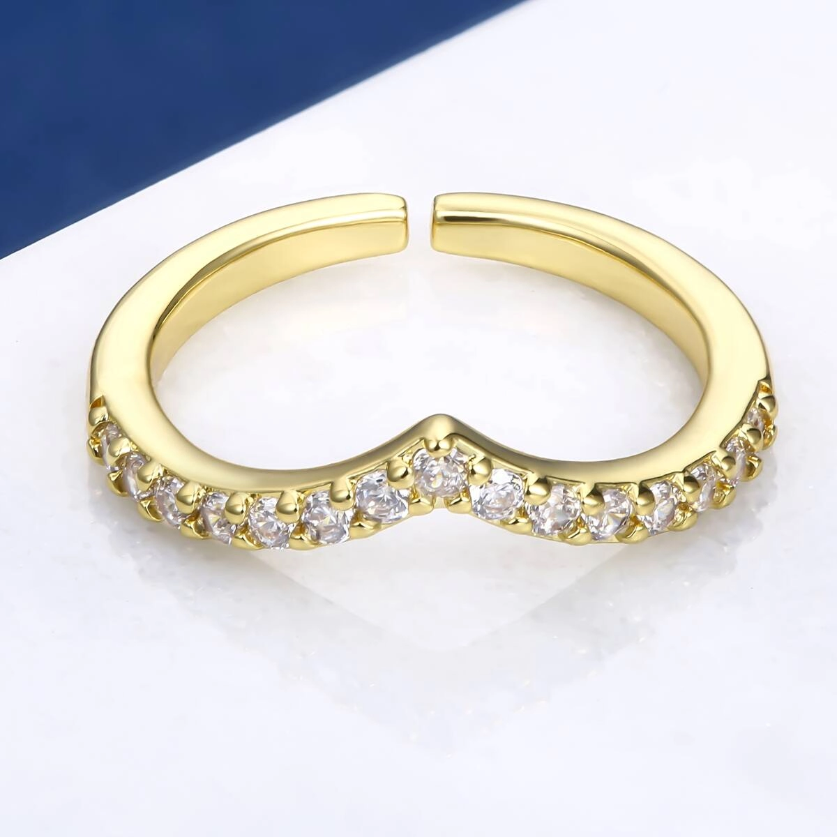 Danity Channel Setting Geometric Stackable Rings 6 - Zhefan Jewelry