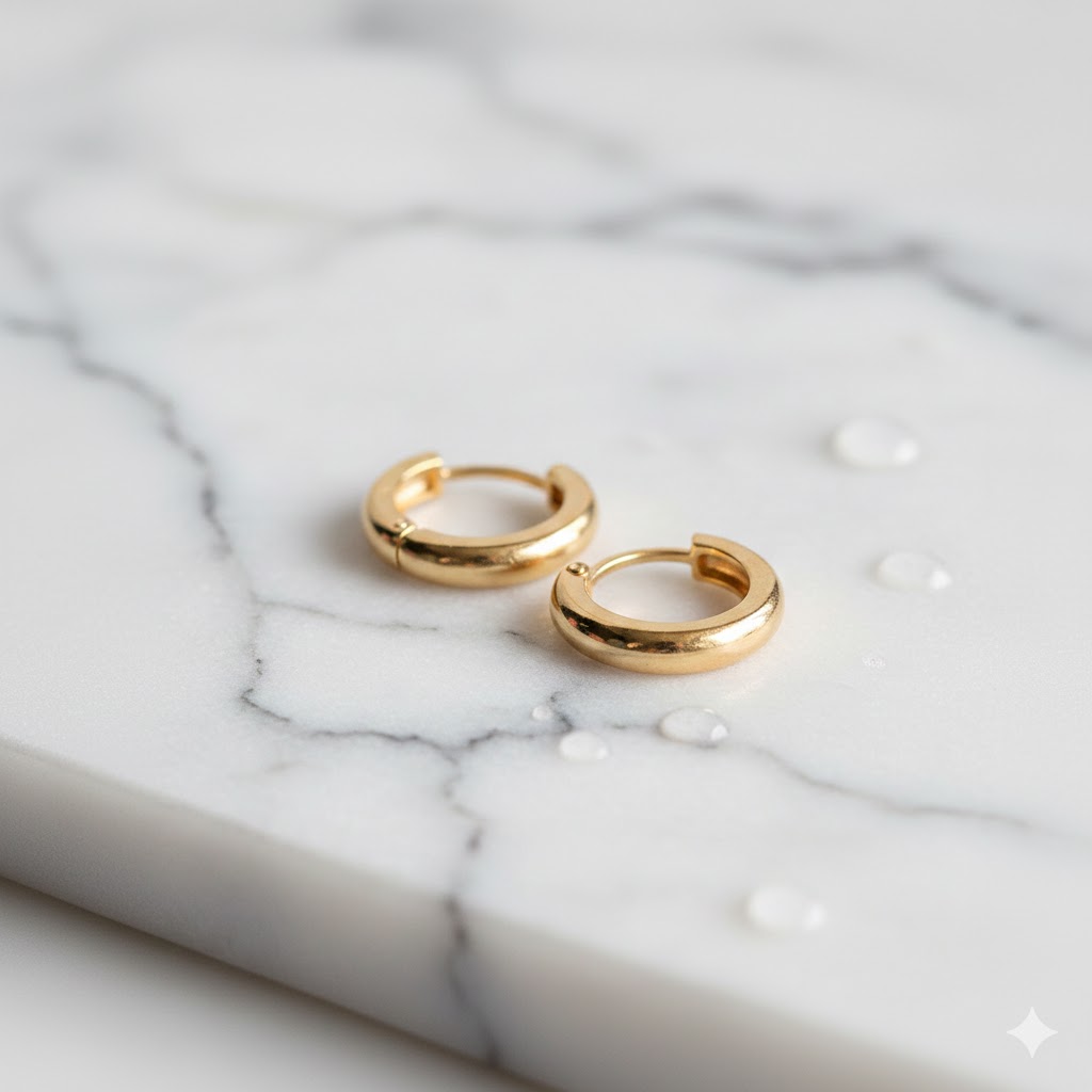 gold-plated brass huggie earrings