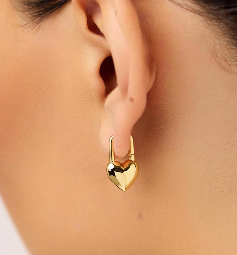 gold plated hoop earrings - Zhefan Jewelry