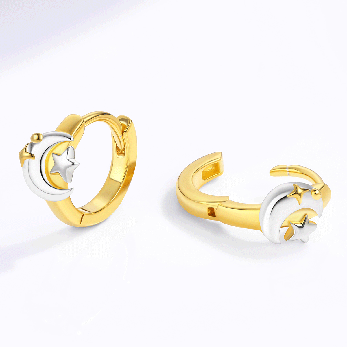 Gold vermeil 925 silver hoop earrings manufactured for wholesale and custom jewelry projects