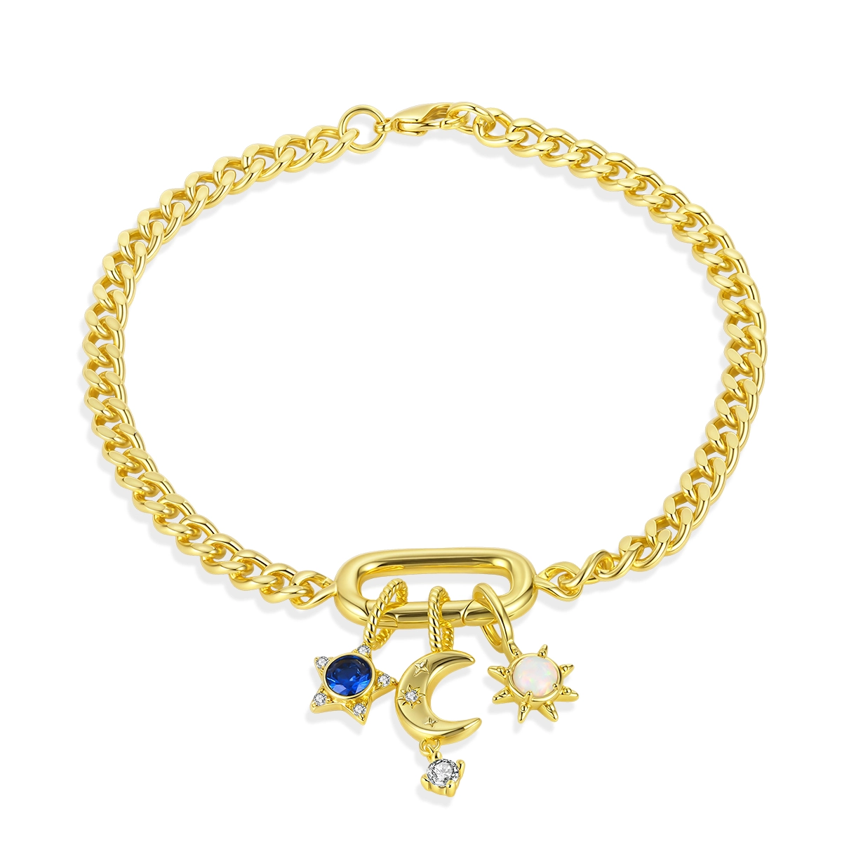 Gold Vermeil Celestial Charm Bracelet - Zhefan Jewelry