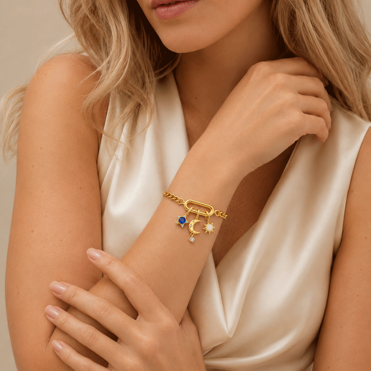 Gold-Vermeil-Celestial-Star-Charm-Bracelet