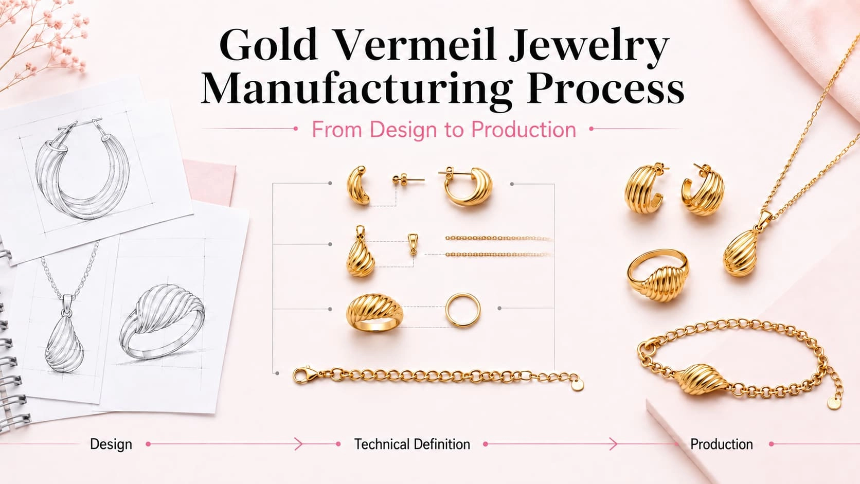 Processo di produzione di gioielli in vermeil d'oro, dai requisiti di progettazione alla produzione del gioiello finito - Zhefan Jewelry