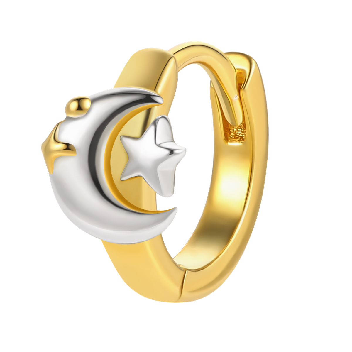 gold vermeil silver hoop earring close-up zhefanjewelry