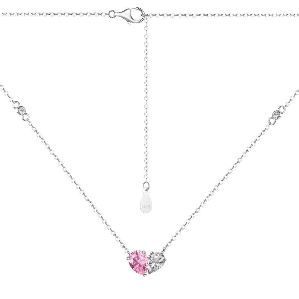 Heart Jewelry Sets with White Pink Zircon 5 - Zhefan Jewelry
