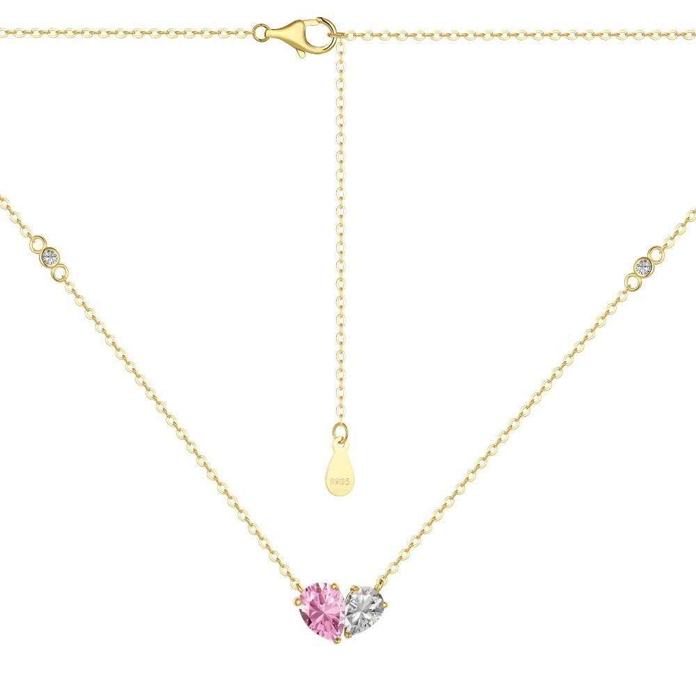 Heart Jewelry Sets with White Pink Zircon 6 - Zhefan Jewelry