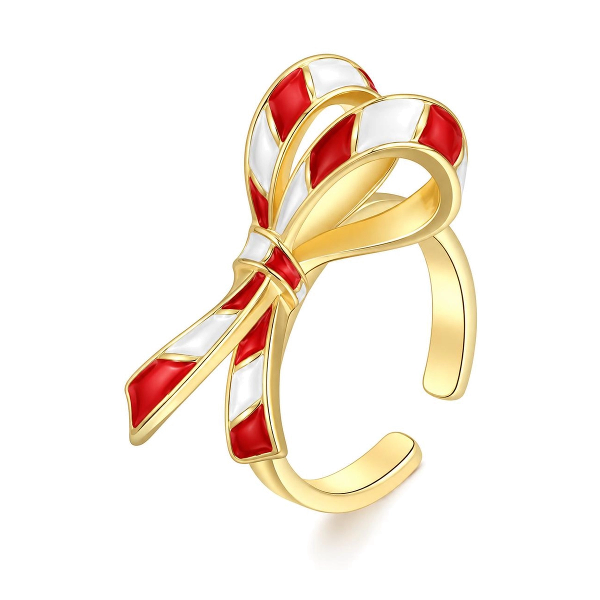 Wholesale Christmas rings with festive red, green and gold seasonal design details - Zhefan Jewelry