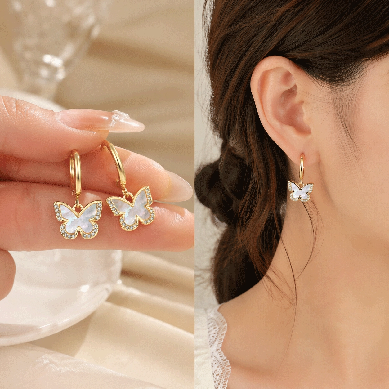 mother-of-pearl-butterfly-earrings - Zhefan Jewelry