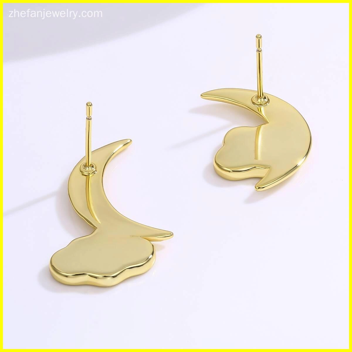 Mother of Pearl Stud Earrings - 18K Gold Plated 4 - Zhefan Jewelry