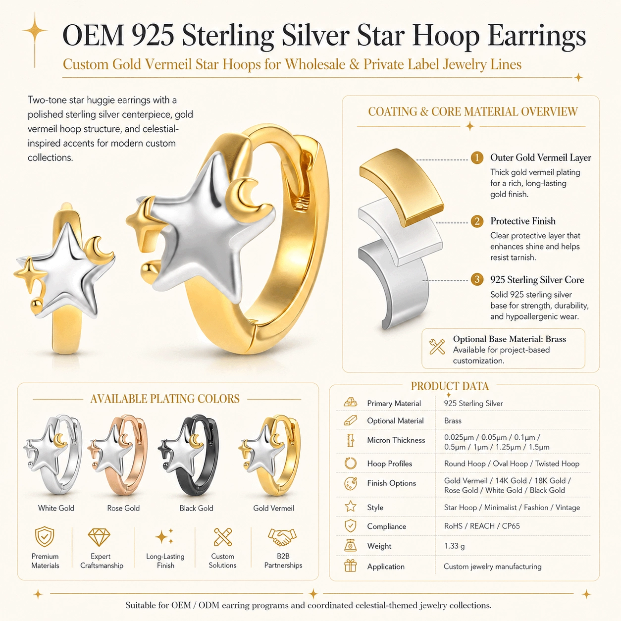 Produttore di orecchini a cerchio in argento sterling 925 - Zhefan Jewelry