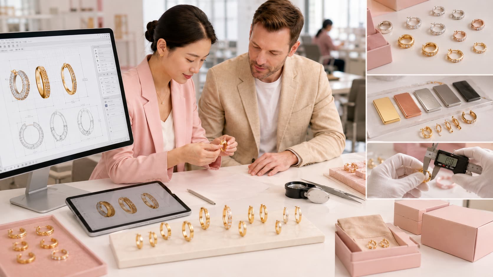 OEM ODM process for sourcing brass huggie earrings from China