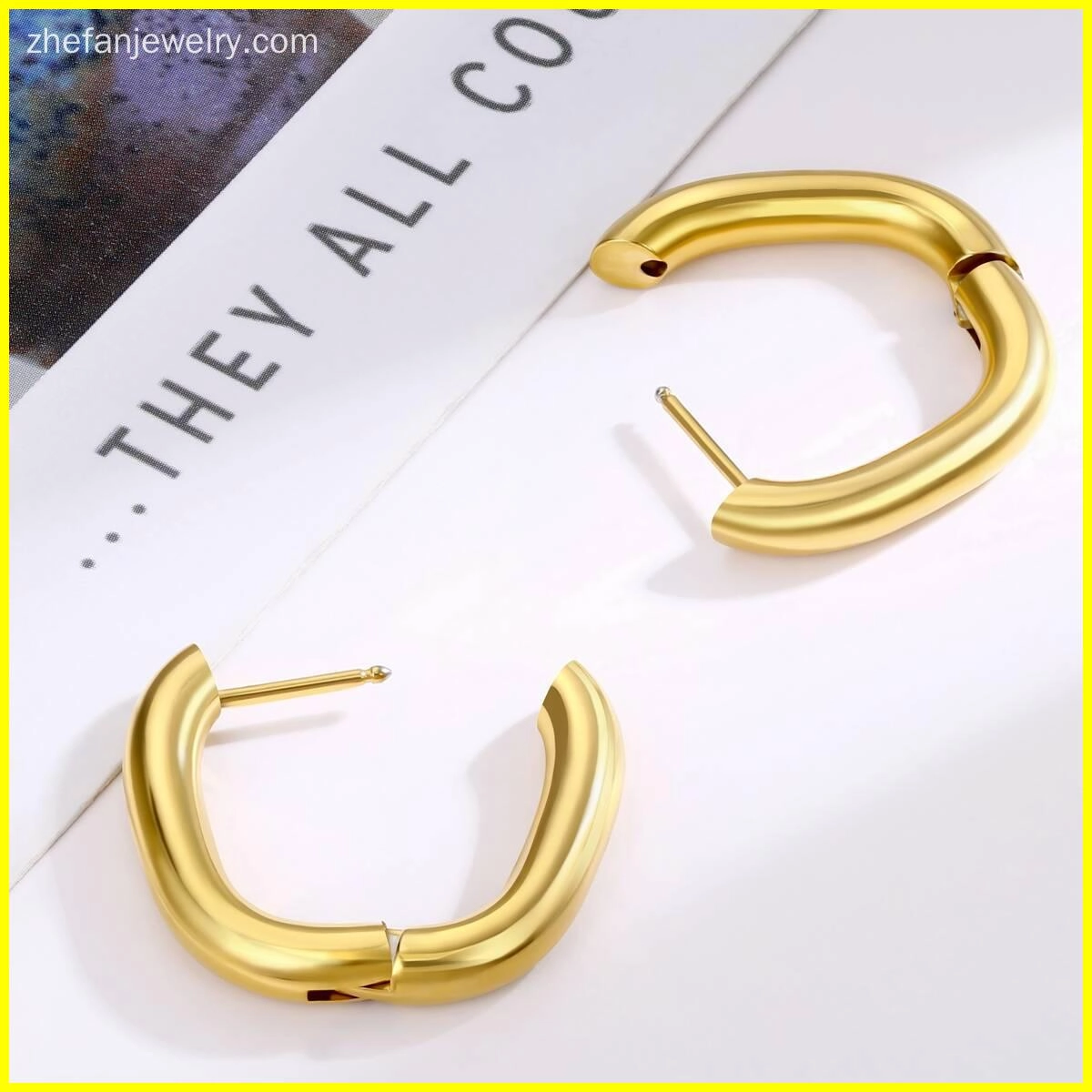 Oval Shape Hugggie Earrings-18K Gold 5 - Zhefan Jewelry