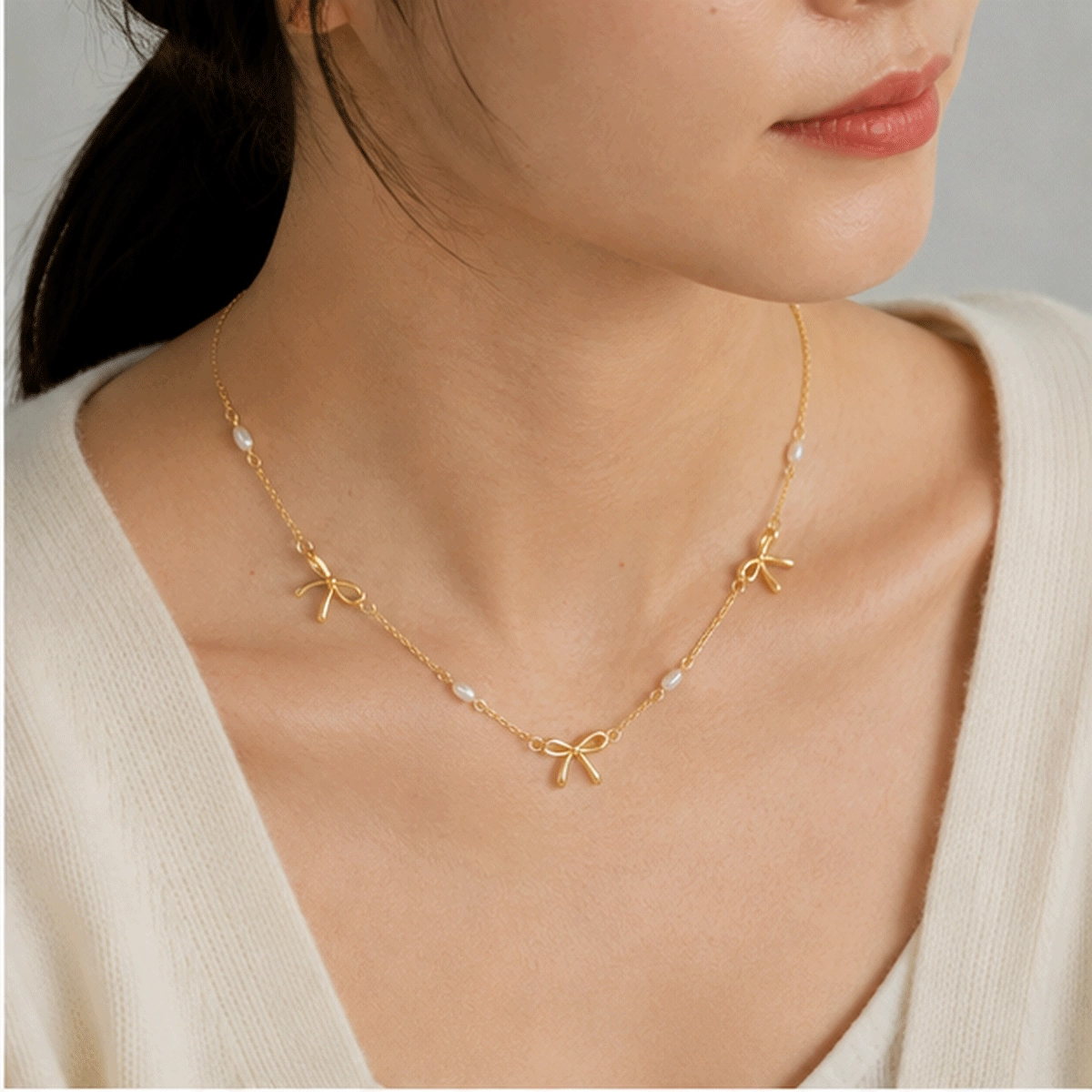 Collana di perle con chiusura a moschettone - Gioielli Zhefan