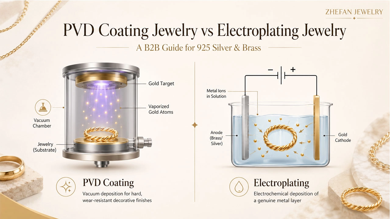 PVD-Coating-Jewelry-vs-Electroplating-Jewelry - Zhefan Jewelry