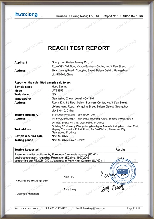 Rapporto REACH - Gioielli Zhefan - _01 - Gioielli Zhefan