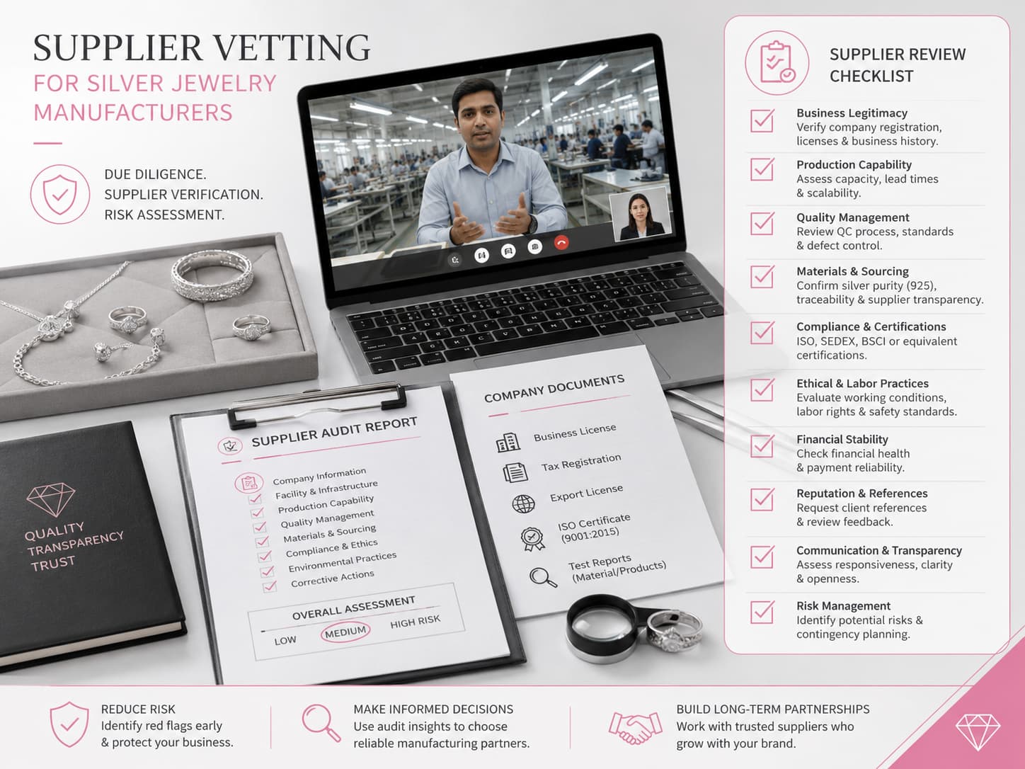 Silver jewelry supplier vetting checklist