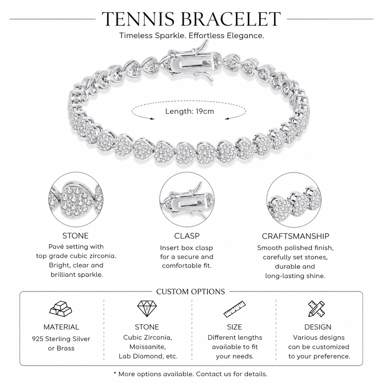 sterling-silver-heart-tennis-bracelet - Zhefan Jewelry
